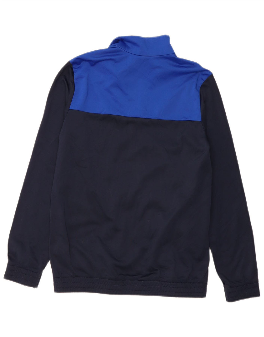 ADIDAS Boys Tracksuit Top Jacket 13-14 Years Navy Blue Colourblock