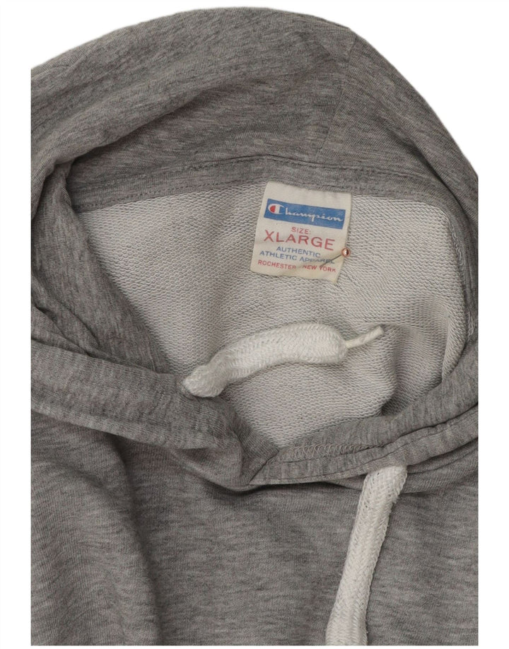 Champion Mens Graphic Hoodie Jumper XL Grey Flecked