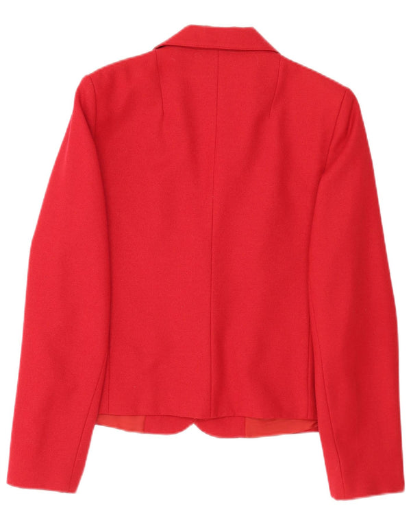 Vintage Womens 2 Button Blazer Jacket UK 14 Medium Red Polyester