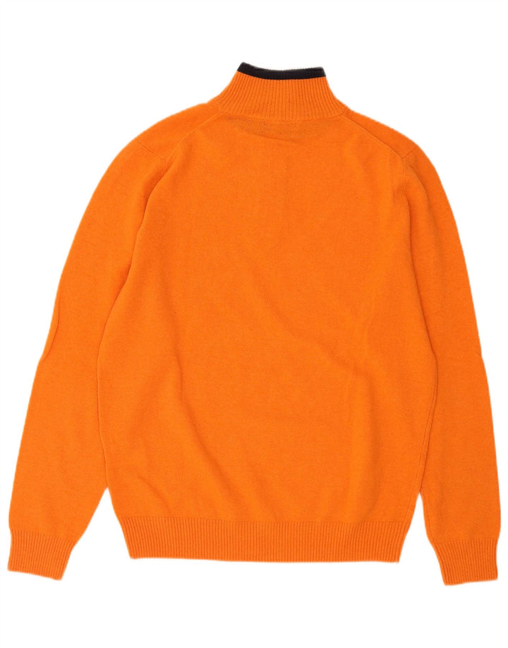 Sergio Tacchini Mens Zip Neck Jumper Sweater Large Orange Wool