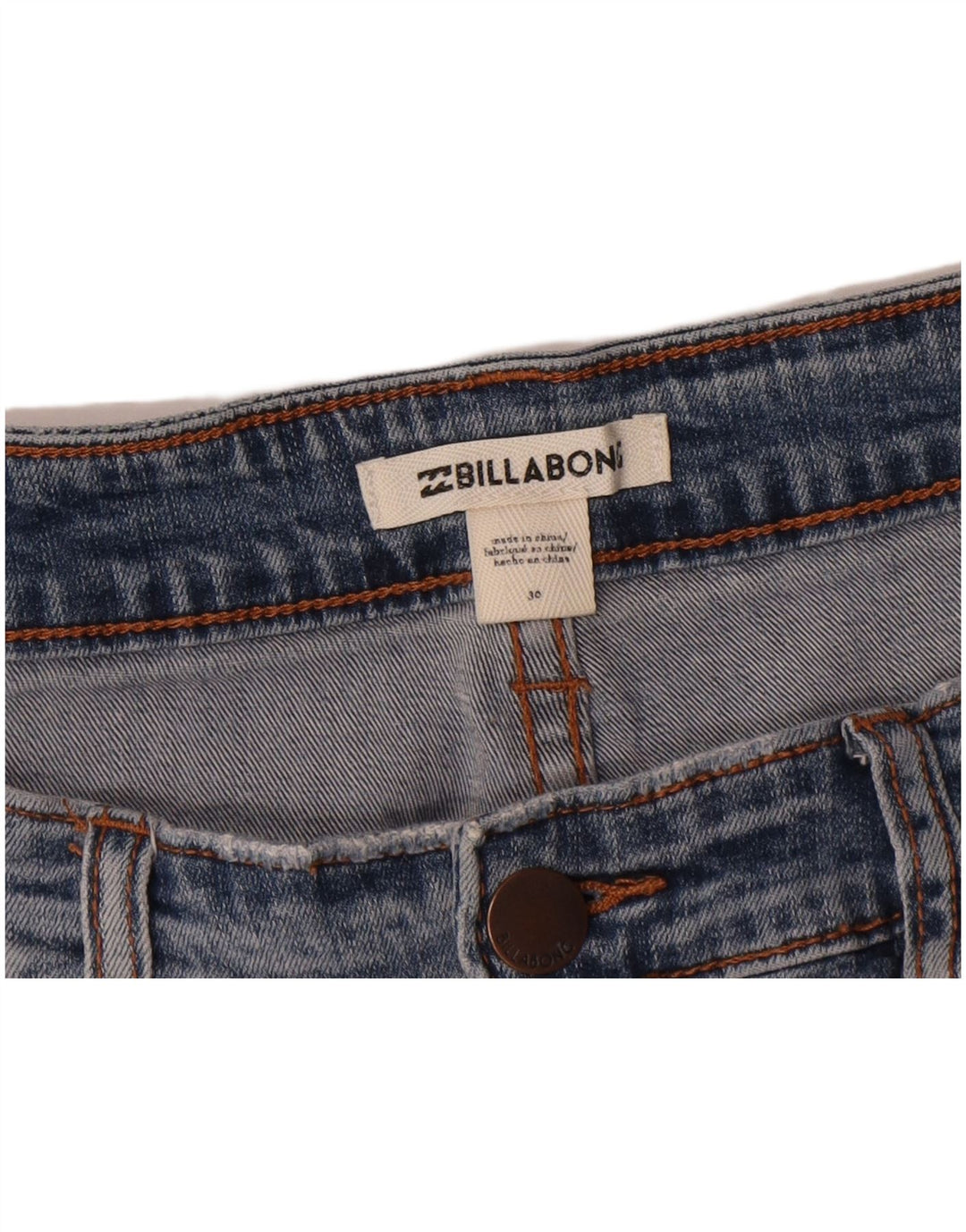 Billabong Womens Denim Skirt W30 Medium Blue Cotton