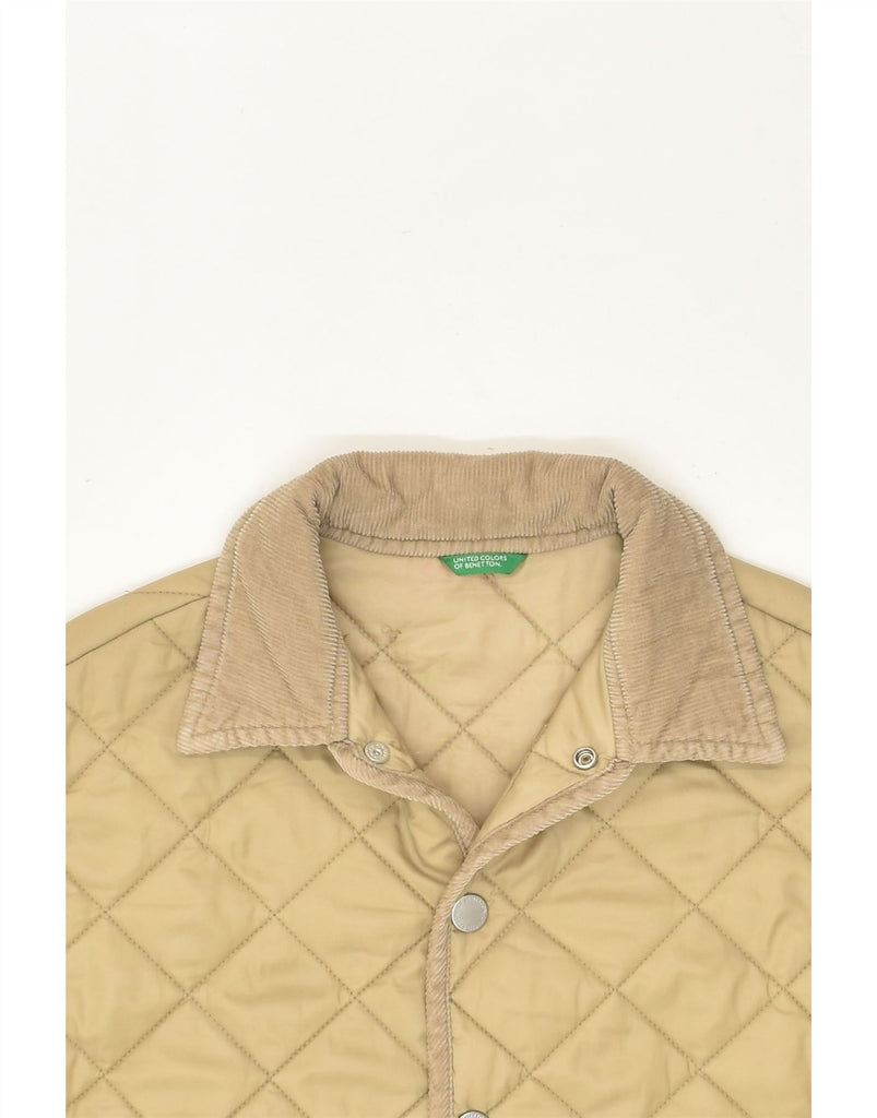 BENETTON Boys Quilted Jacket 7-8 Years Medium Beige Polyamide | Vintage Benetton | Thrift | Second-Hand Benetton | Used Clothing | Messina Hembry 