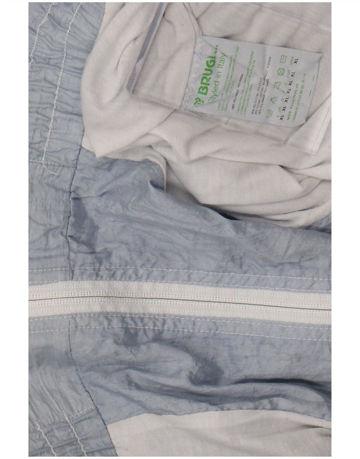 BRUGI Mens Loose Fit Graphic Tracksuit Top Jacket XL Blue Polyester