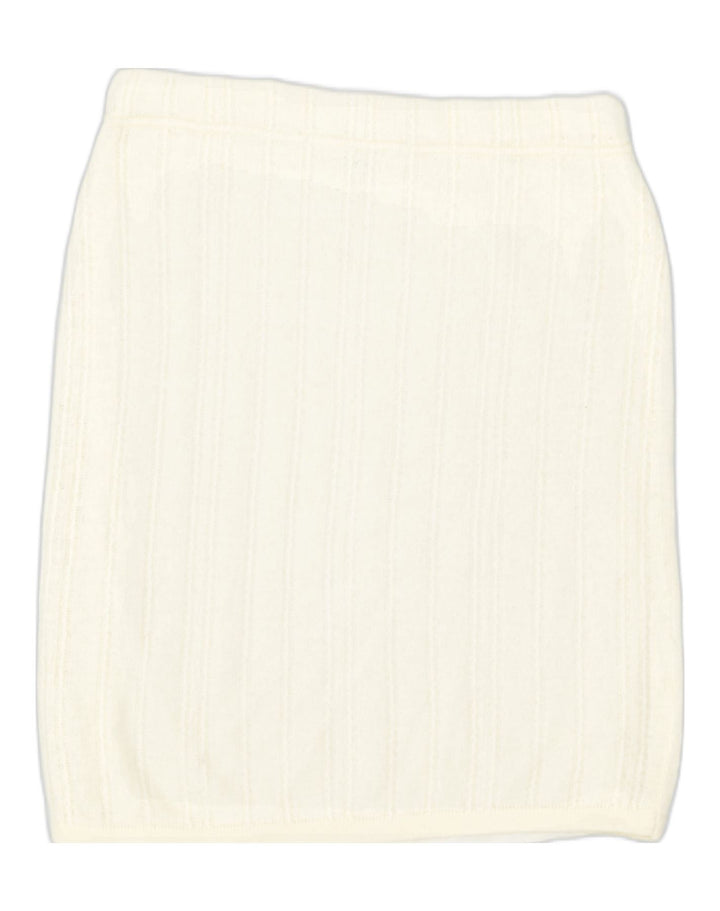 ANDREA MARE Womens Pencil Skirt Large W32 Off White Wool | Vintage | Thrift | Second-Hand | Used Clothing | Messina Hembry 