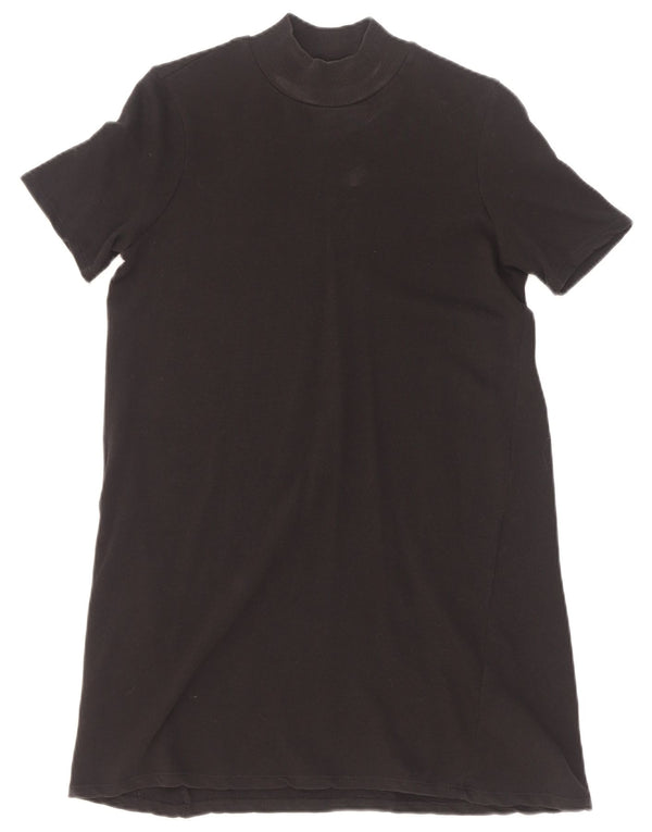 Zara Womens Trafaluc T-Shirt Dress UK 10 Small Black Cotton
