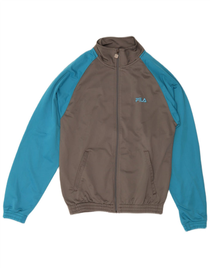 FILA Mens Tracksuit Top Jacket Small Grey Colourblock Polyester