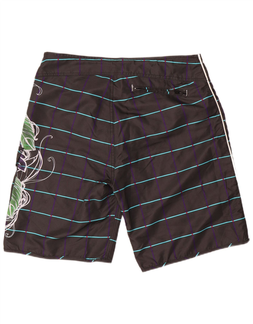 Jack & Jones Mens Graphic Swimming Shorts Large Black Floral Polyester