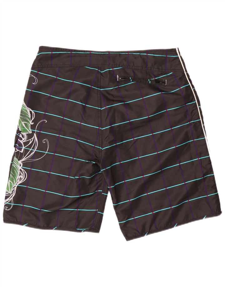 Jack & Jones Mens Graphic Swimming Shorts Large Black Floral Polyester
