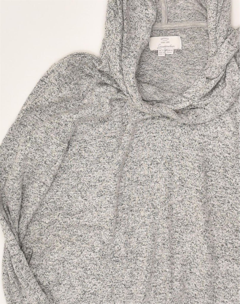 FAT FACE Womens Longline Hoodie Jumper UK 8 Small  Grey Flecked Viscose | Vintage Fat Face | Thrift | Second-Hand Fat Face | Used Clothing | Messina Hembry 