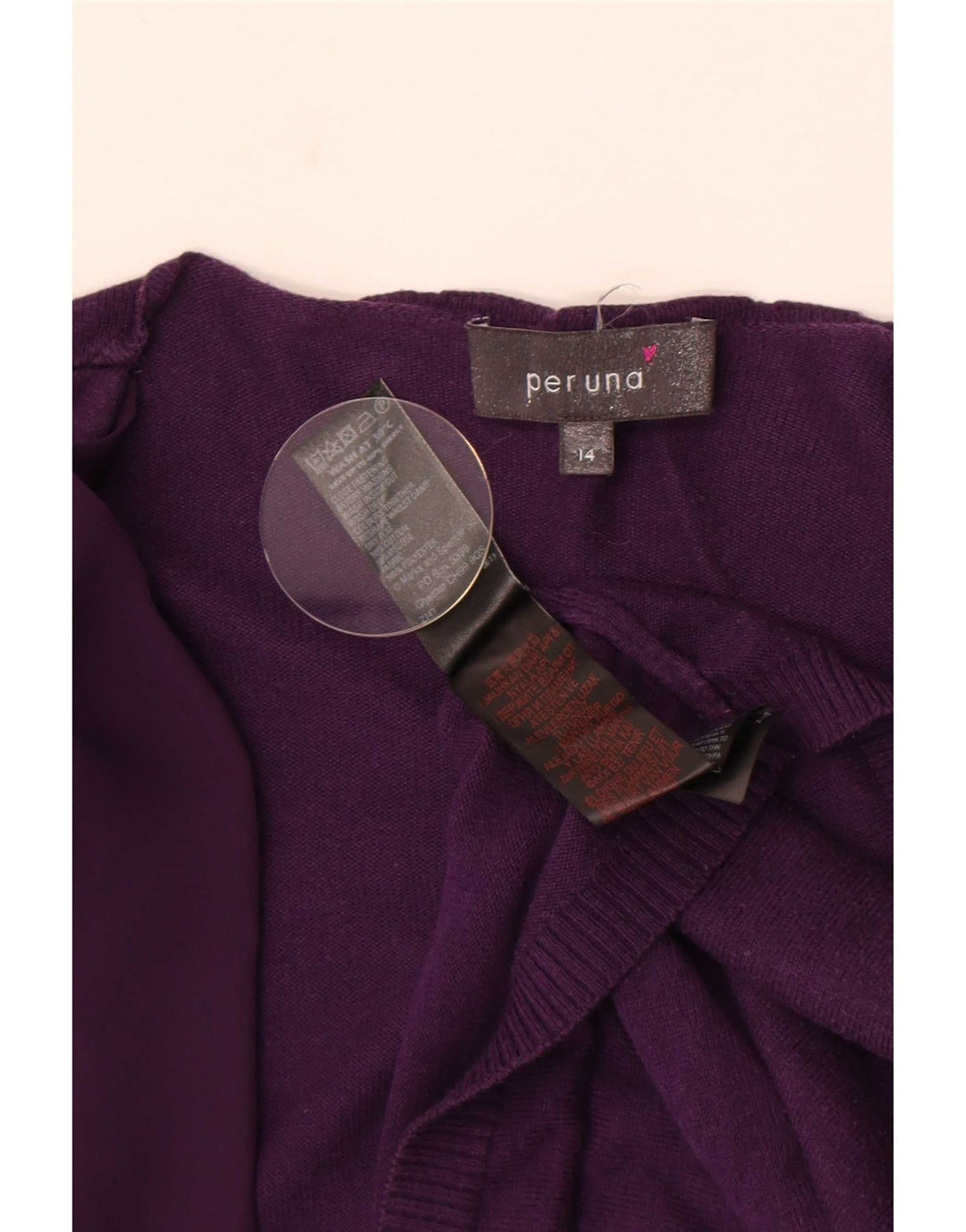 Marks & Spencer Womens Open Cardigan Sweater UK 14 Medium Purple Cotton