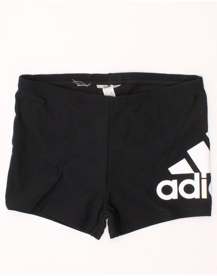 ADIDAS Boys Graphic Sport Shorts 9-10 Years Black Vintage Adidas and Second-Hand Adidas from Messina Hembry 