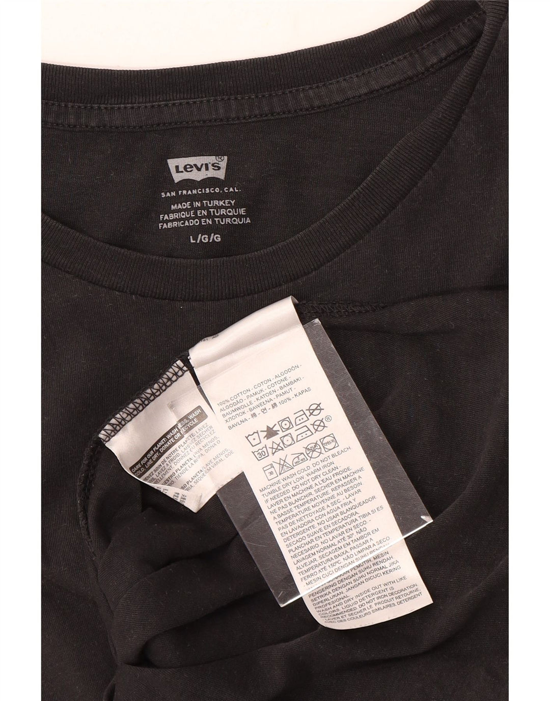 Levi's Mens T-Shirt Top Large Black Floral