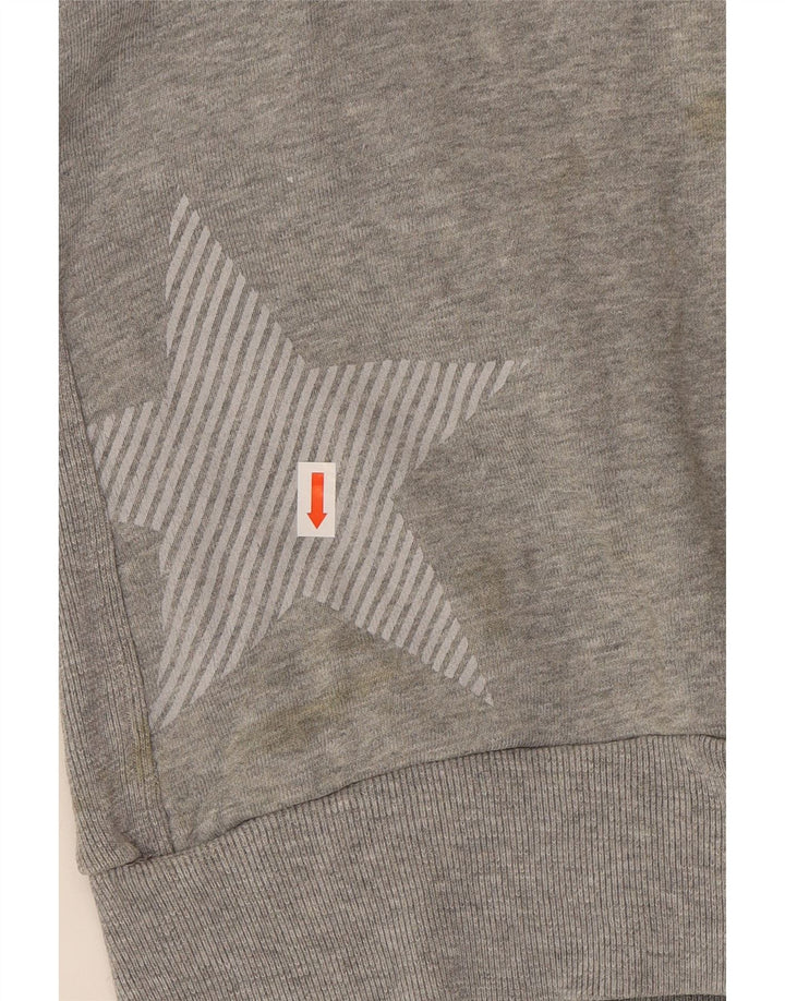 NIKE Womens Abstract Pattern Hoodie Jumper UK 10/12 Medium Grey Cotton Vintage Nike and Second-Hand Nike from Messina Hembry 