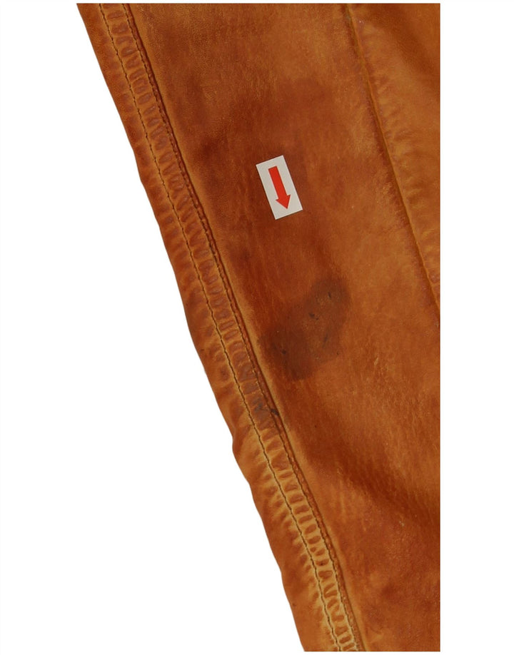 Gipsy Womens Leather Biker Jacket UK 14 Medium Brown Leather