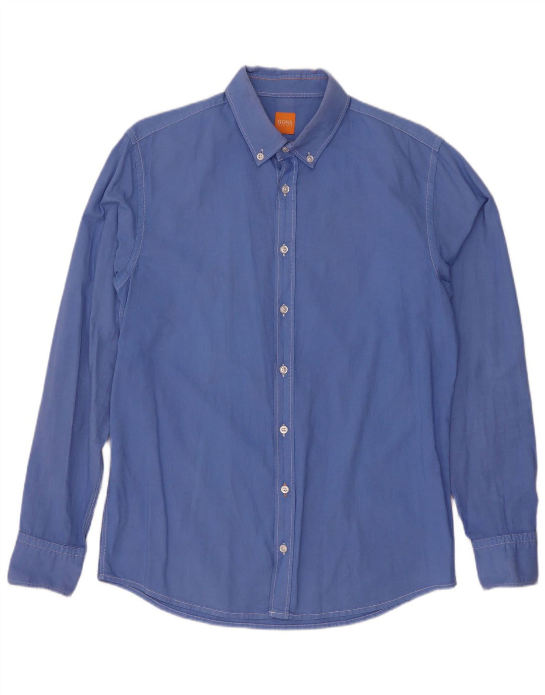 Hugo Boss Mens Slim Fit Shirt Large Blue Cotton
