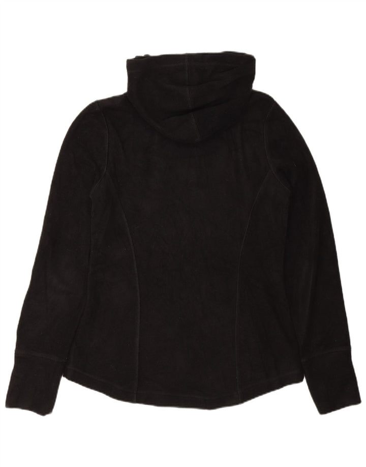 FILA Womens Hooded Fleece Jacket UK 6 XS Black Polyester