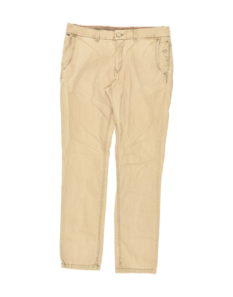 TOMMY HILFIGER Mens Slim Chino Trousers W34 L32  Beige Cotton | Vintage Tommy Hilfiger | Thrift | Second-Hand Tommy Hilfiger | Used Clothing | Messina Hembry 