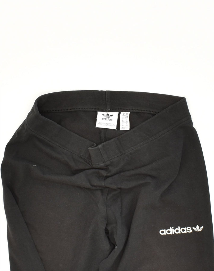 ADIDAS Womens Leggings UK 6 XS Black Cotton | Vintage Adidas | Thrift | Second-Hand Adidas | Used Clothing | Messina Hembry 