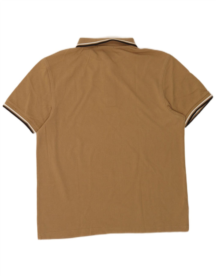 Fred Perry Mens Polo Shirt Large Beige Cotton