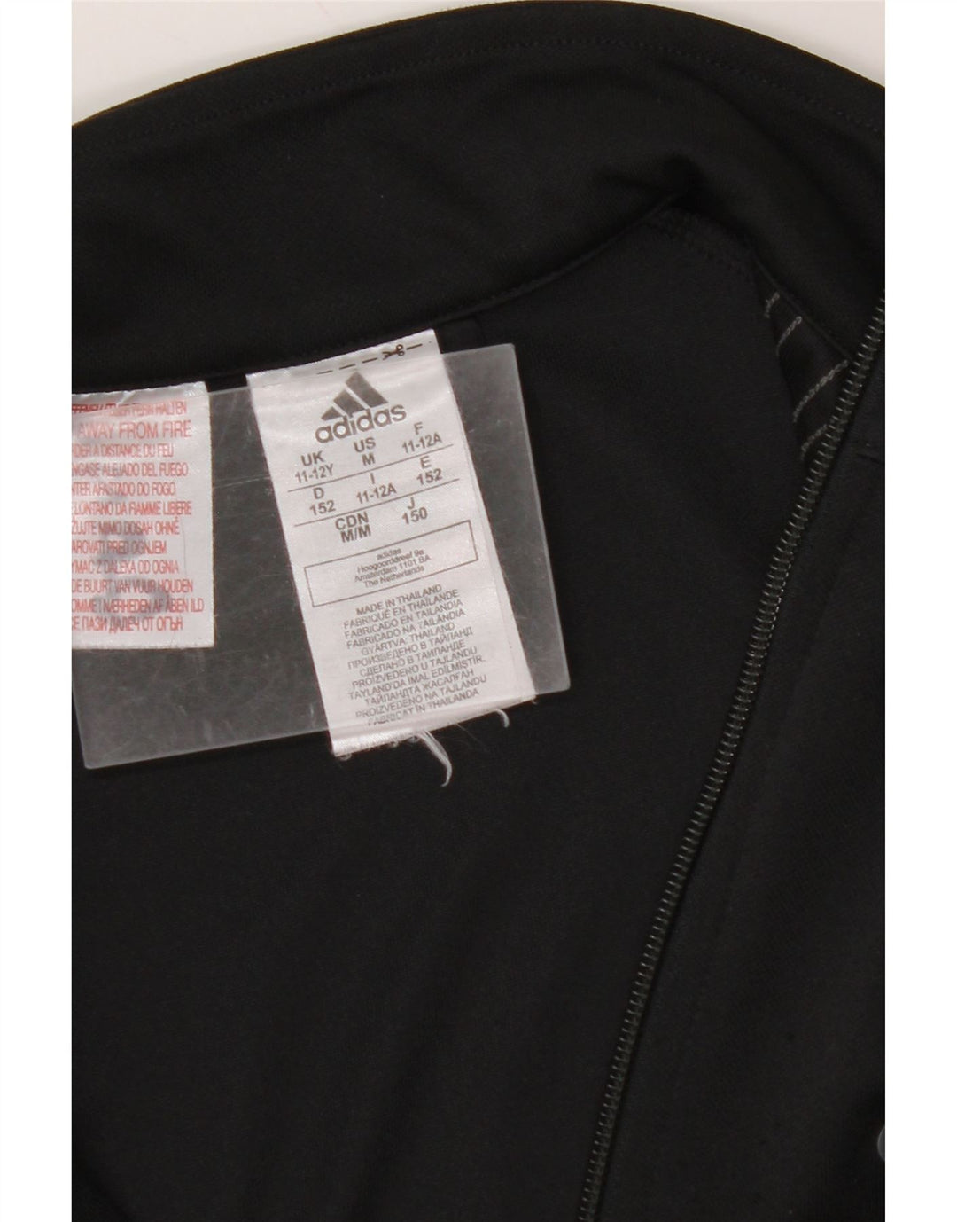 ADIDAS Boys Aeroready Tracksuit Top Jacket 11-12 Years Black Polyester