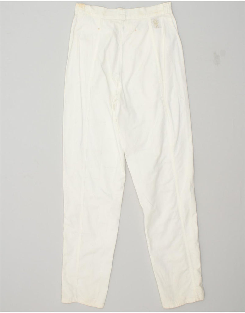 VINTAGE Womens Slim Casual Trousers Large W28 L33  White Cotton | Vintage Vintage | Thrift | Second-Hand Vintage | Used Clothing | Messina Hembry 