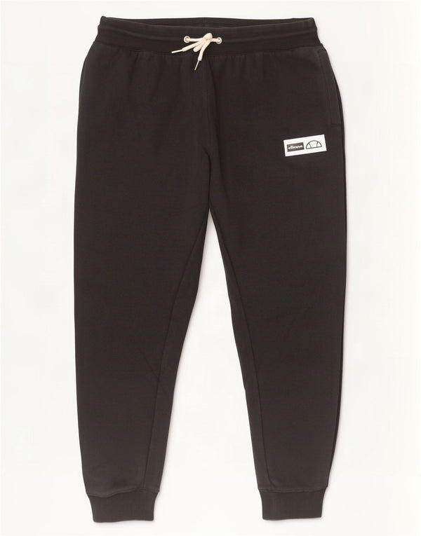 Ellesse Mens Tracksuit Trousers Joggers XL Black Cotton