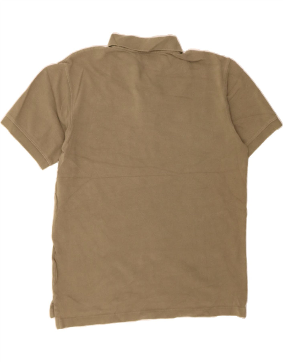 EDDIE BAUER Mens Polo Shirt Medium Khaki Cotton Vintage Eddie Bauer and Second-Hand Eddie Bauer from Messina Hembry 