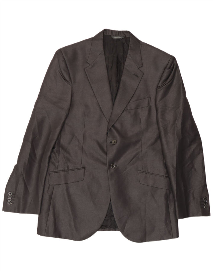 Carlo Pignatelli Mens 2 Button Blazer Jacket IT 52 XL Grey Silk