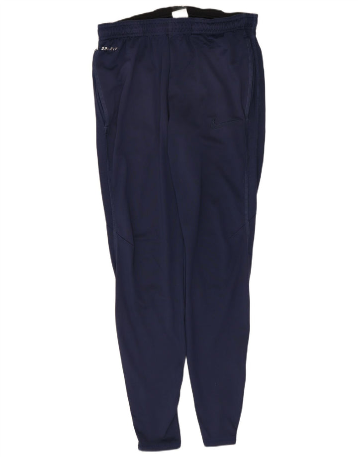 Nike Mens Dri Fit Tracksuit Trousers Small  Navy Blue Polyester