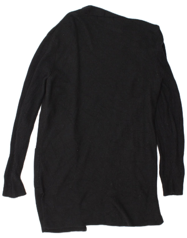 Marks & Spencer Womens Longline Open Cardigan Sweater UK 8 Small Black