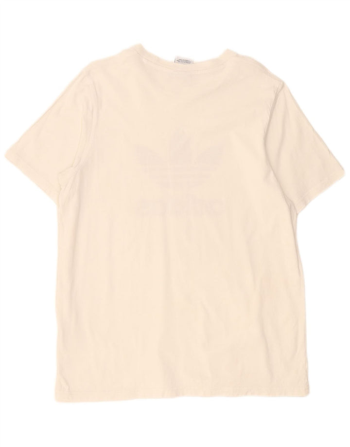 Adidas Mens Graphic T-Shirt Top Medium White