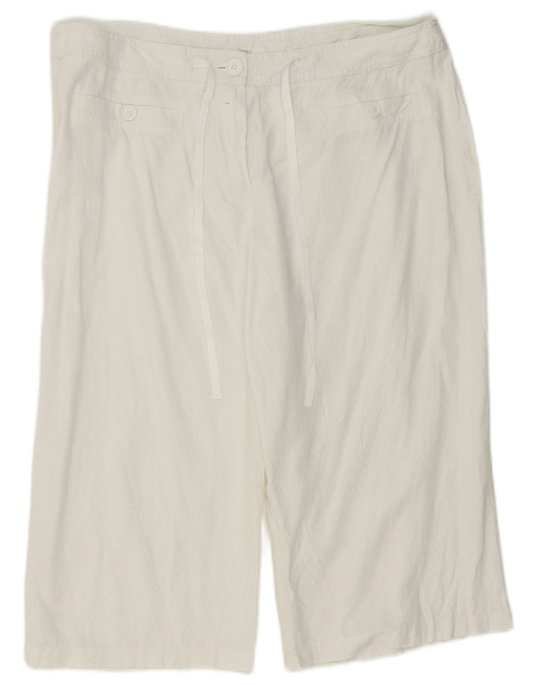 Marks & Spencer Womens Bermuda Shorts UK 18 XL W38 White Linen