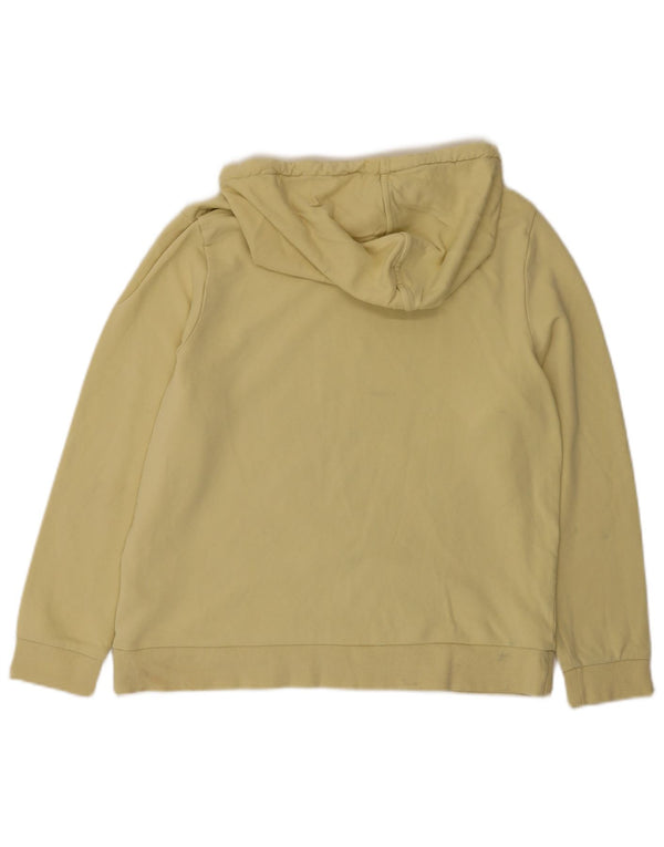 Marks & Spencer Womens Hoodie Jumper UK 14 Large Yellow Cotton