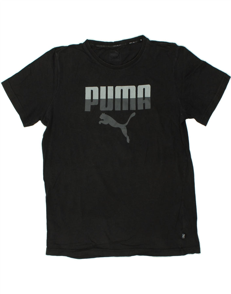 PUMA Mens Graphic T-Shirt Top Large Black Cotton | Vintage Puma | Thrift | Second-Hand Puma | Used Clothing | Messina Hembry 