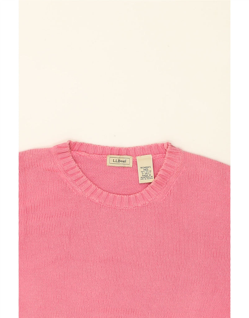 L.L.BEAN Womens Crew Neck Jumper Sweater UK 14 Medium Pink Cotton | Vintage L.L.Bean | Thrift | Second-Hand L.L.Bean | Used Clothing | Messina Hembry 