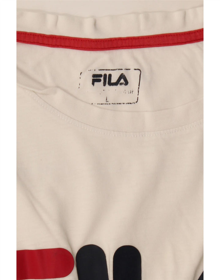 FILA Mens Graphic T-Shirt Top Large White