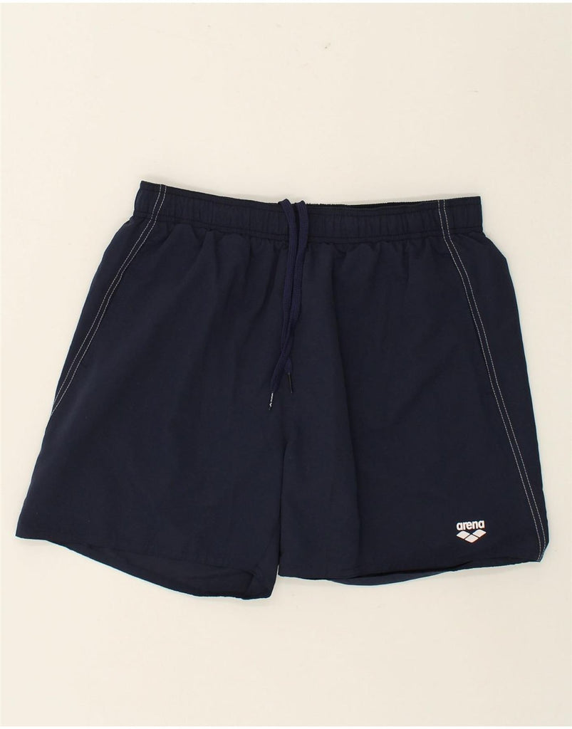 ARENA Mens Sport Shorts Large Navy Blue Polyester | Vintage Arena | Thrift | Second-Hand Arena | Used Clothing | Messina Hembry 