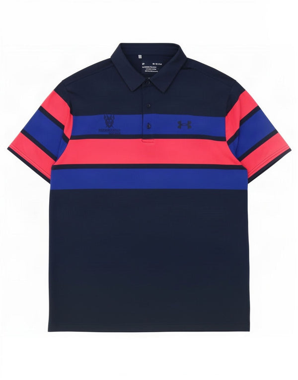 Under Armour Mens Polo Shirt Large Navy Blue Colourblock
