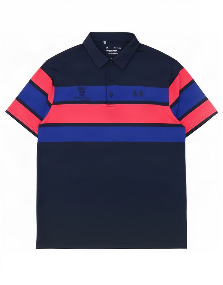 Under Armour Mens Polo Shirt Large Navy Blue Colourblock