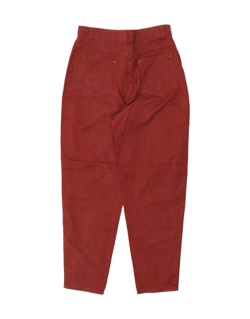 VINTAGE Womens Tapered Casual Trousers UK 14 Medium W30 L29 Maroon Cotton Vintage Vintage and Second-Hand Vintage from Messina Hembry 