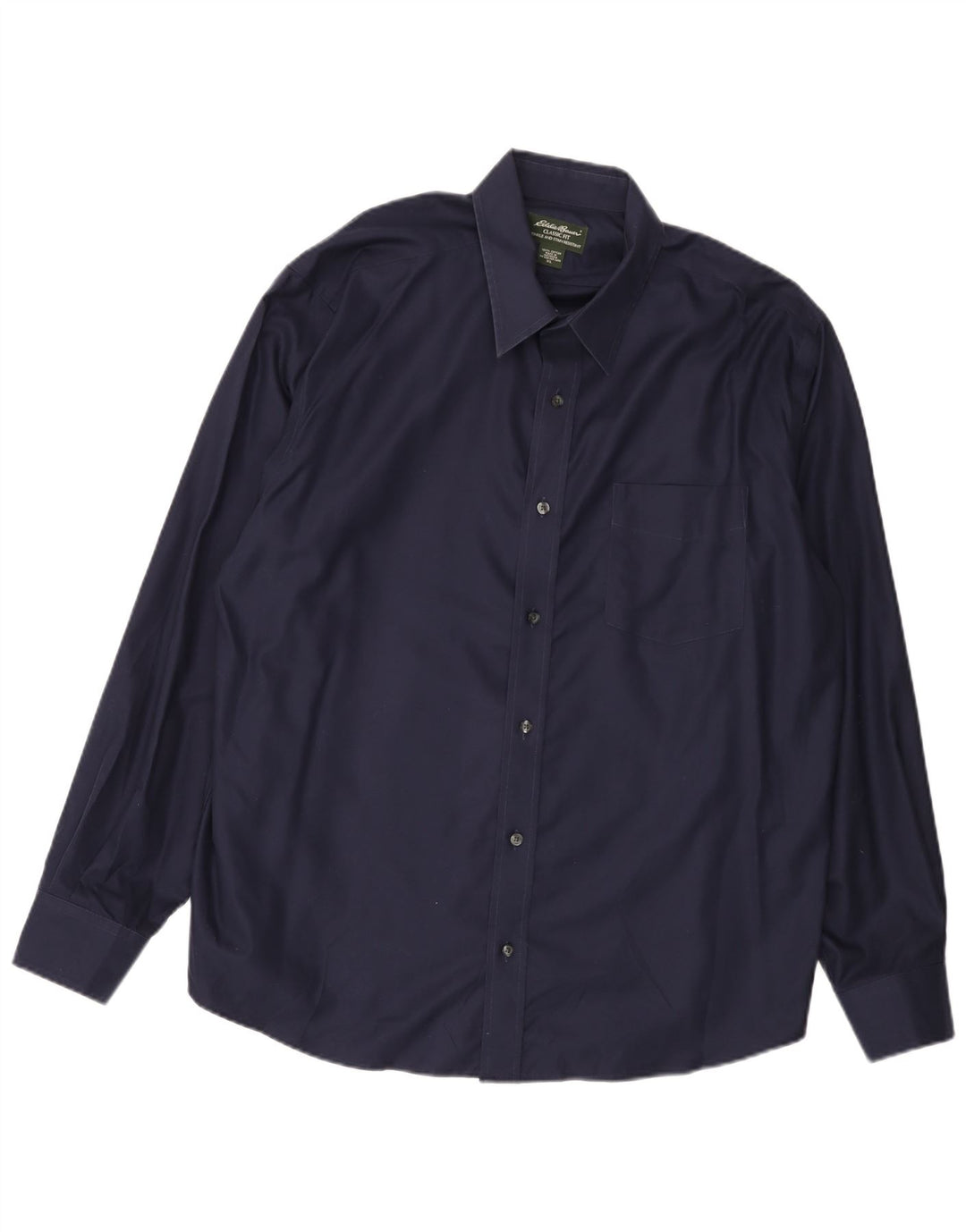 EDDIE BAUER Mens Classic Fit Shirt XL Navy Blue Cotton