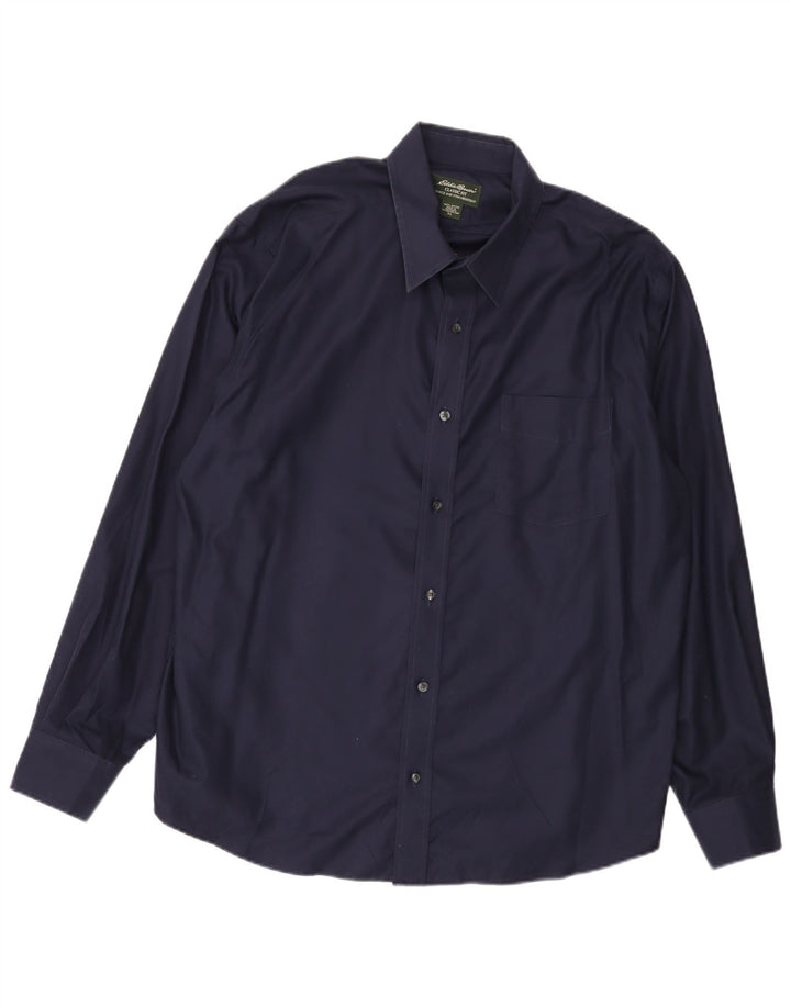 EDDIE BAUER Mens Classic Fit Shirt XL Navy Blue Cotton