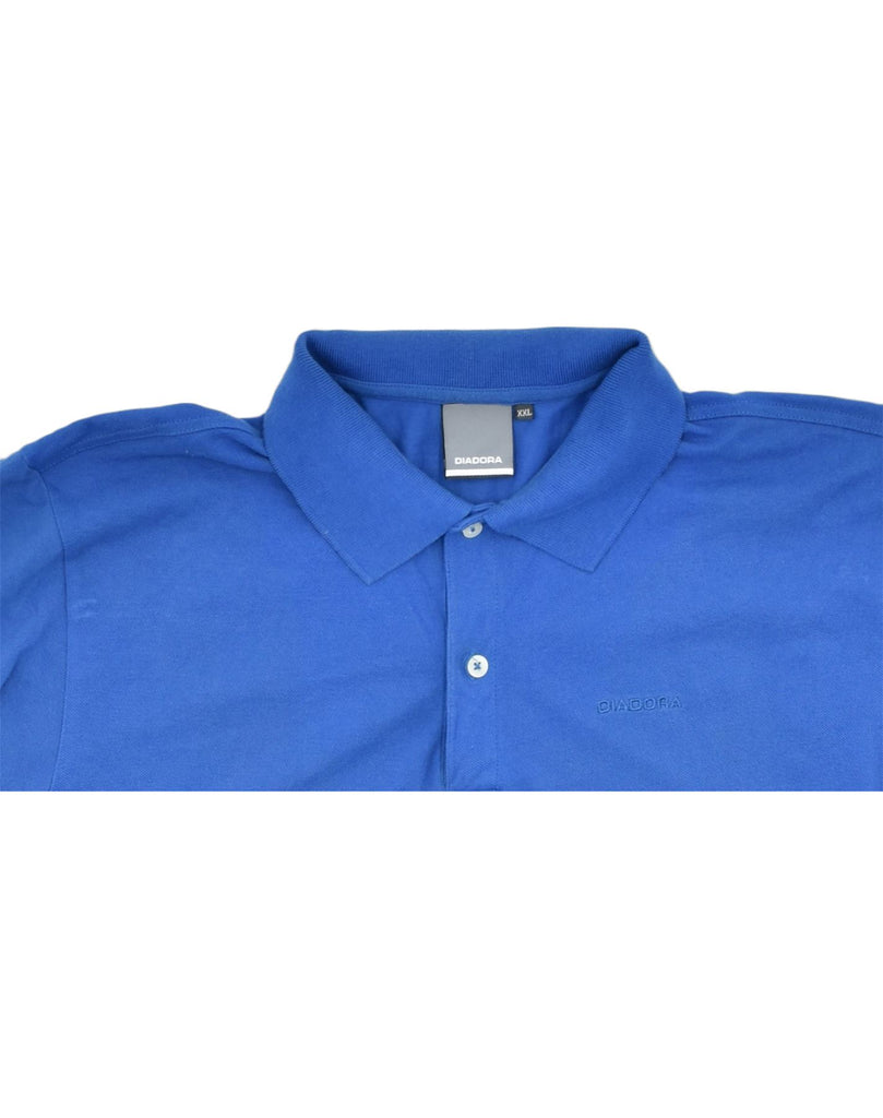 DIADORA Mens Polo Shirt 2XL Blue Cotton Classic | Vintage | Thrift | Second-Hand | Used Clothing | Messina Hembry 