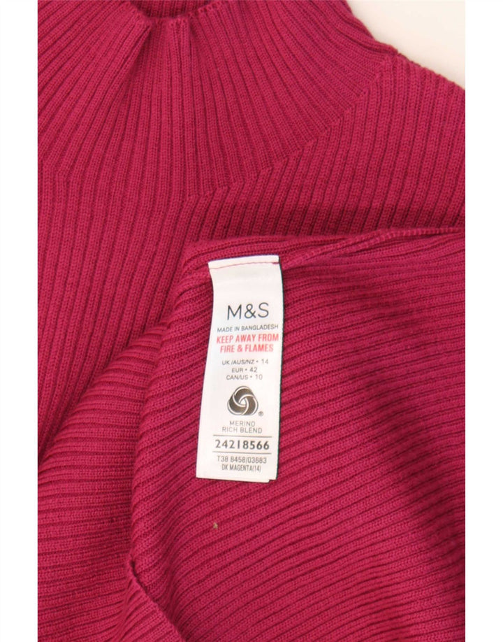Marks & Spencer Womens Turtle Neck Jumper Sweater UK 14 Large Purple