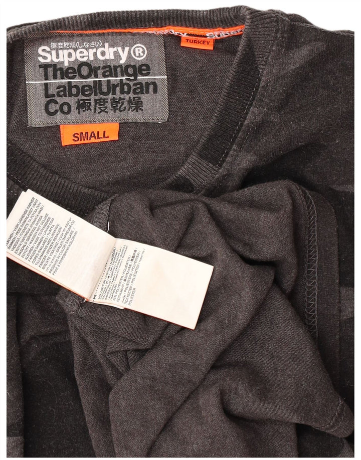 Superdry Mens T-Shirt Top Small Grey Cotton