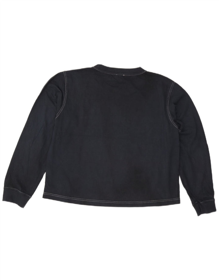 Cos Mens Top Long Sleeve Medium Navy Blue Cotton