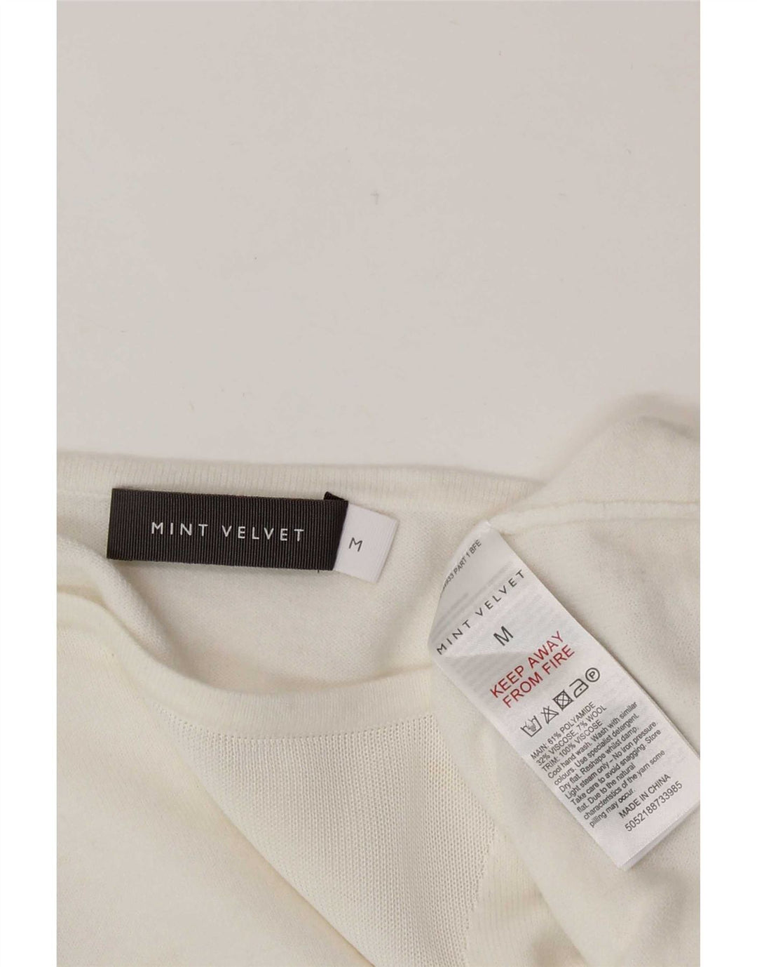 MINT VELVET Womens Loose Fit Blouse Top UK 12 Medium White Polyamide