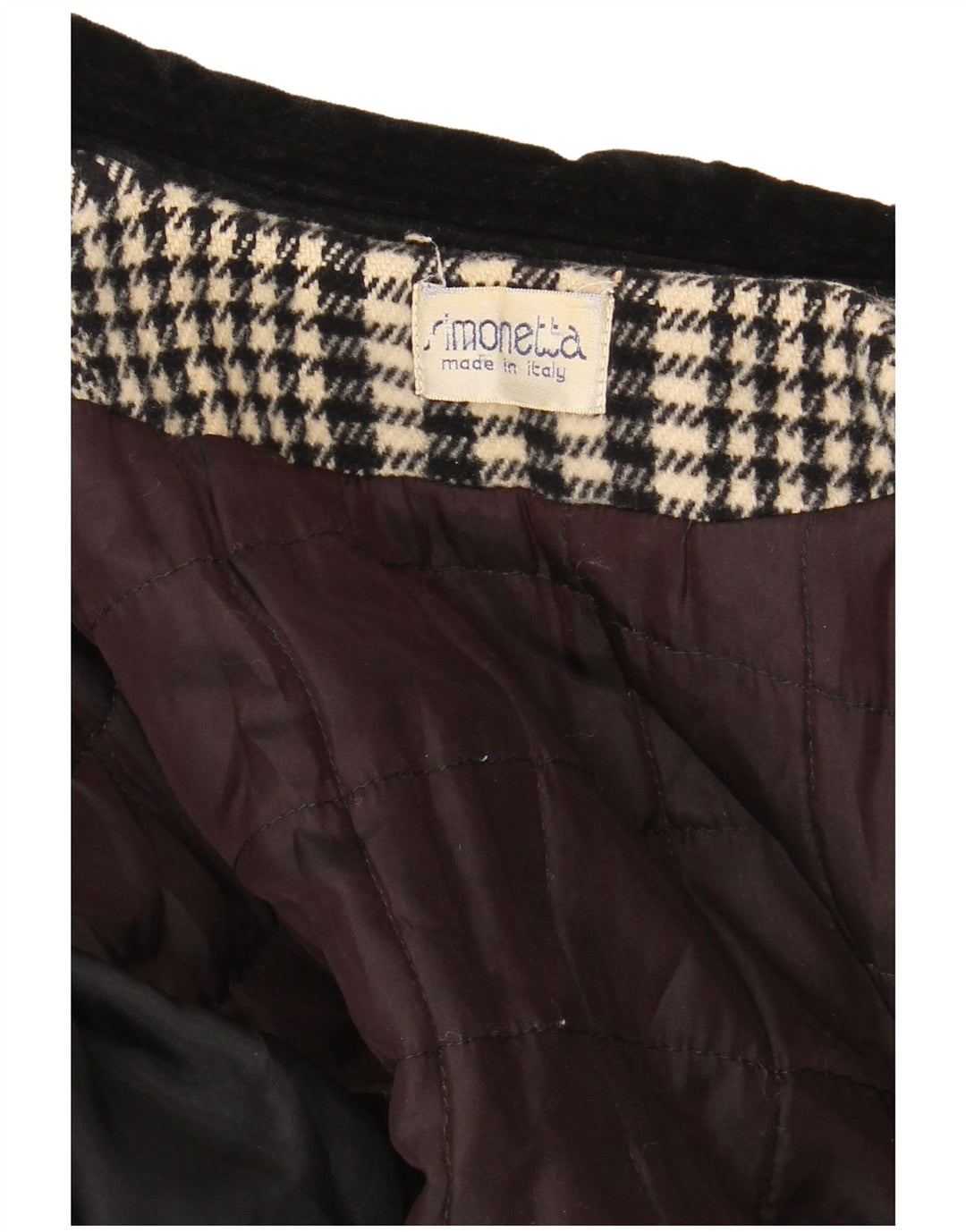 Simonetta Womens Overcoat UK 14 Large Black Houndstooth