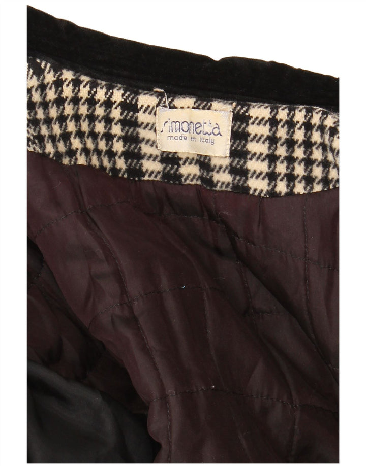 Simonetta Womens Overcoat UK 14 Large Black Houndstooth