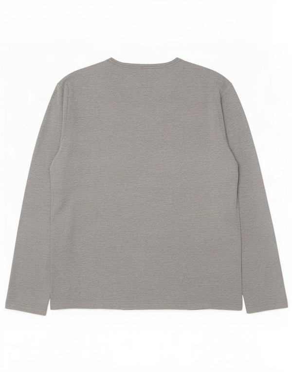 Gas Mens Top Long Sleeve XL Grey Cotton